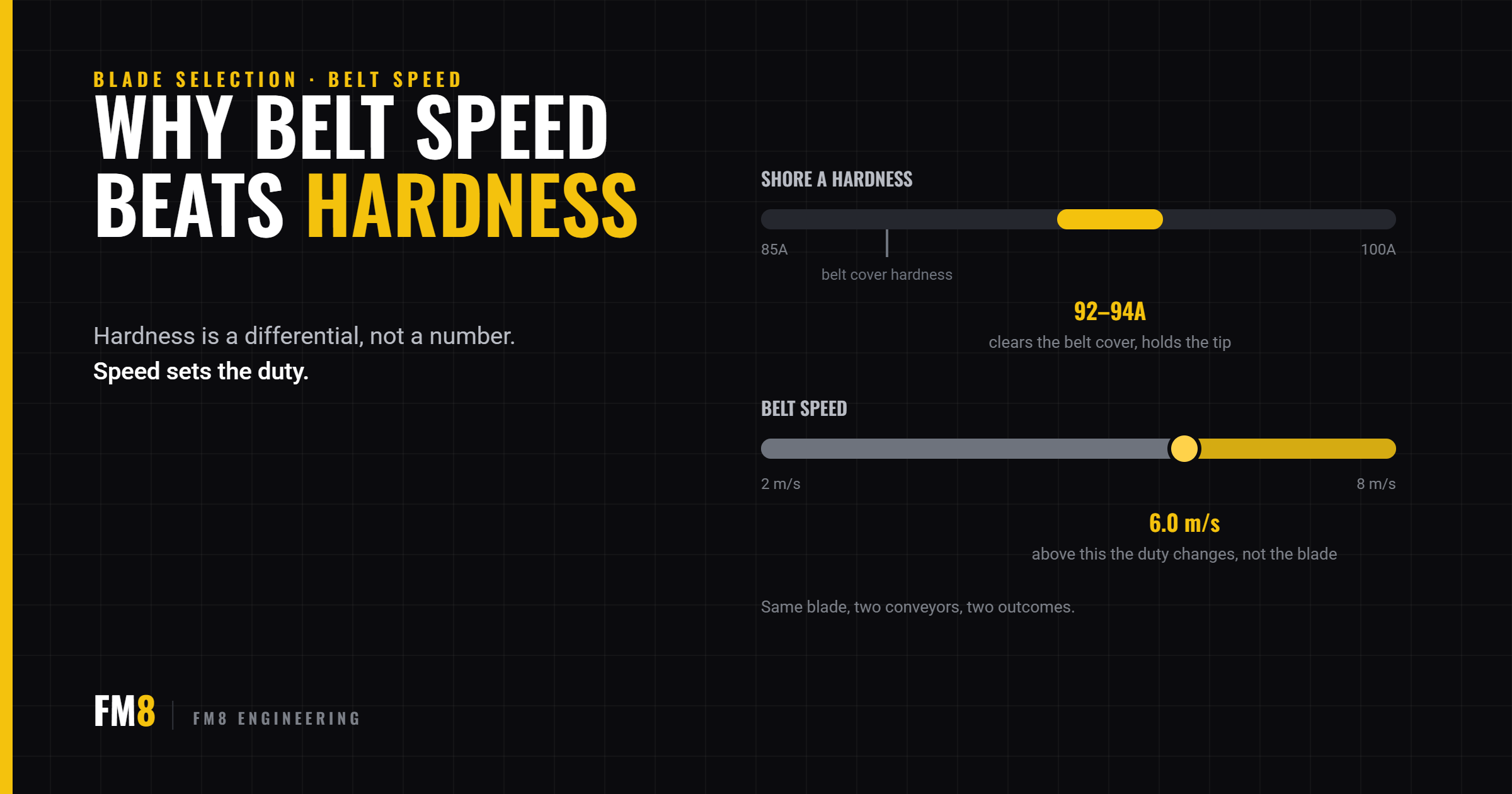 XHD Belt Cleaner Blade: Why Belt Speed Beats Hardness