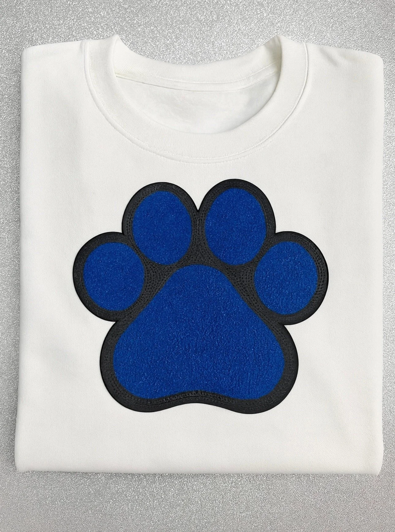large royal chenille paw sweatshirt on gray, black,or white $40