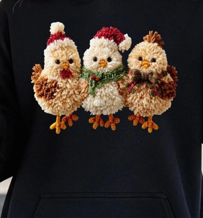 faux crochet chickens Crew $25 T-shirt $20