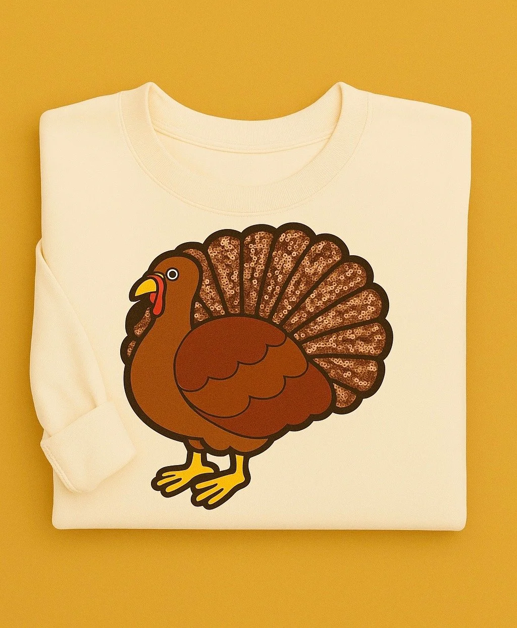 Chenille & Sequin Turkey -Sweatshirt $32