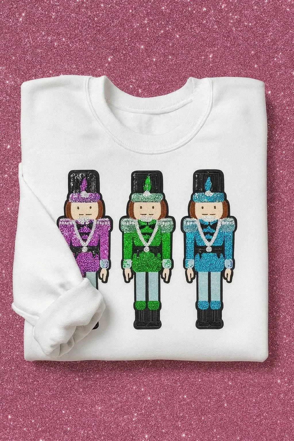 Sequin Nutcrackers patch Crewneck $32 