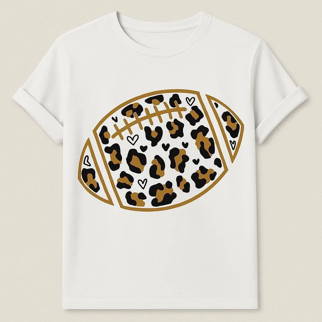 Leopard Print Football - $15 white