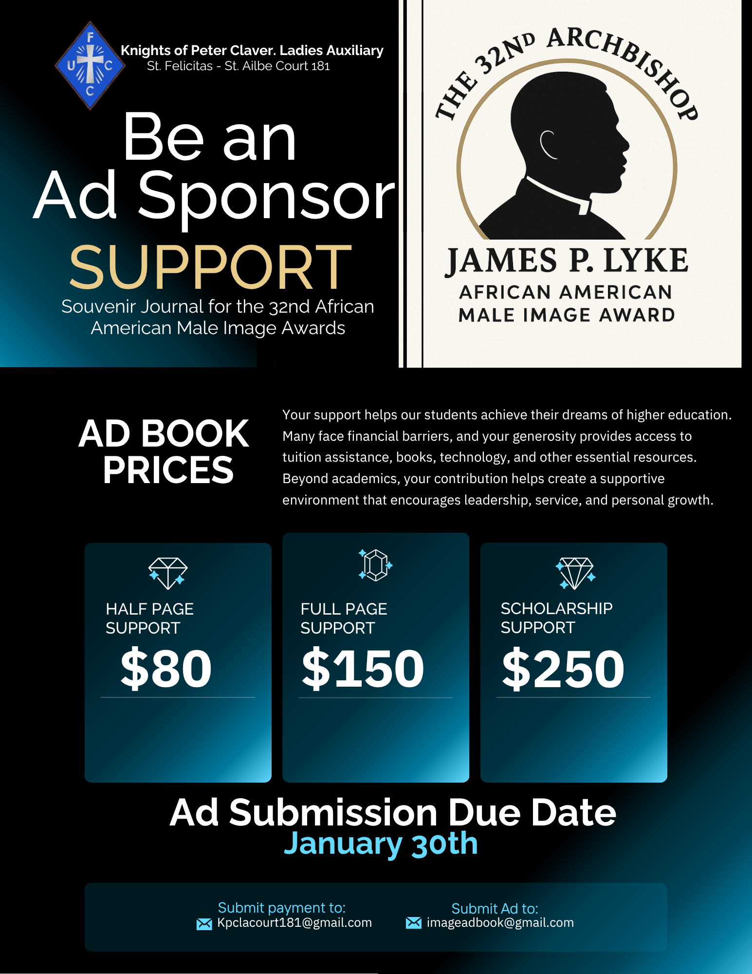 Support the 32nd Archbishop James P. Lyke African American Male Image Awards 
