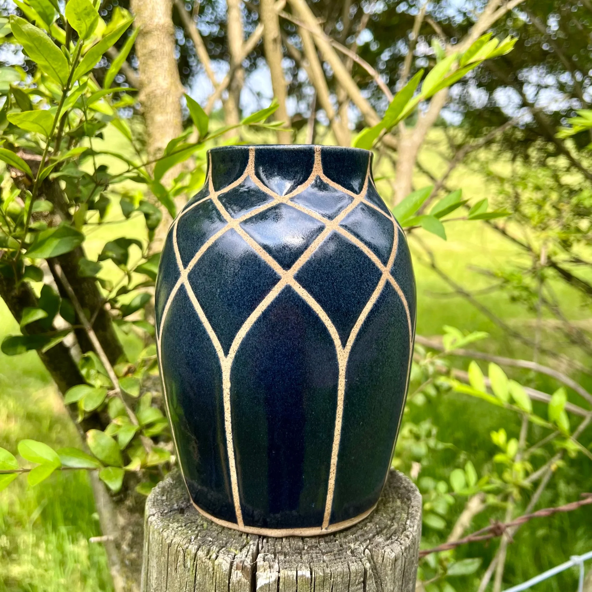 Navy vase
