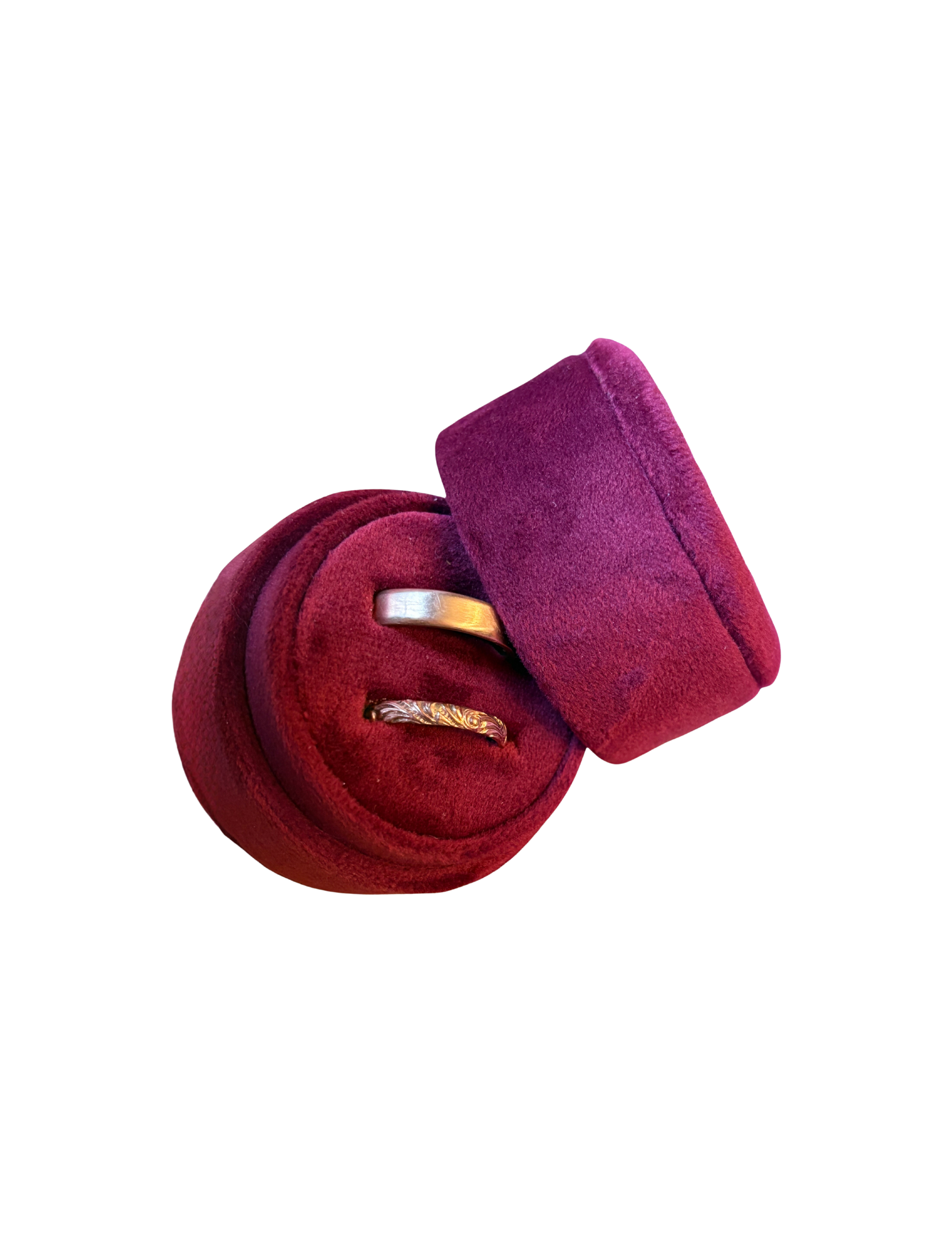 Burgundy Velvet Ring Box
