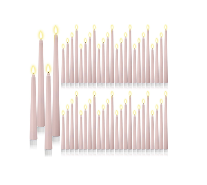 Pink Flameless Taper Candles