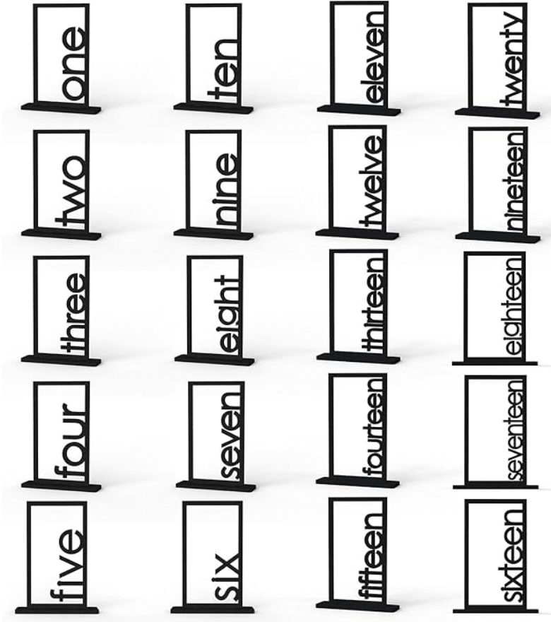 Black Wooden Table Numbers