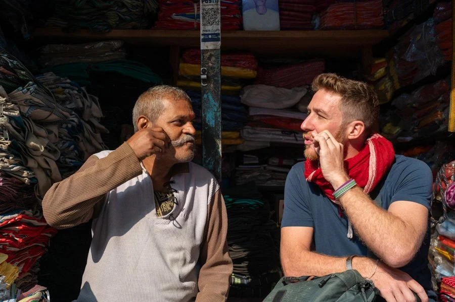 Local people interactions on a photography tour in Asia