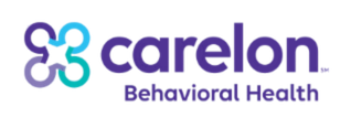 Carelon Behavioral Health logo with stylized purple and teal interconnected circles