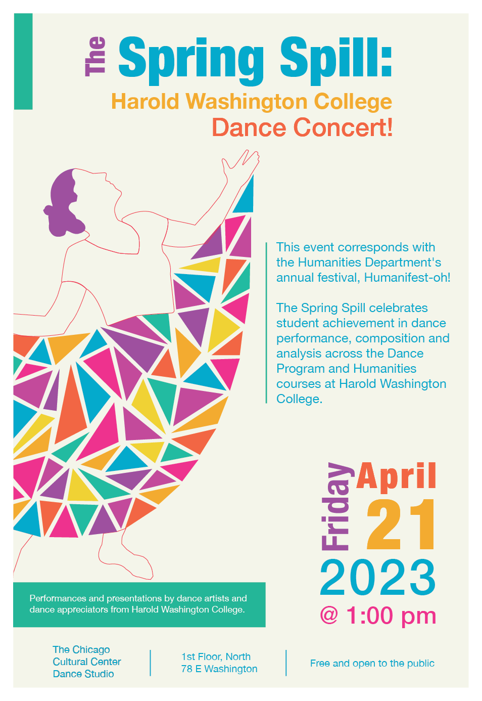 The Spring Spill Poster: Dance Concert | 2023 | Illustrator