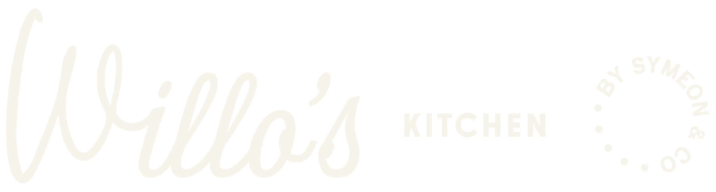 Logo for Waffles' Kitchen with a circular design and the words 'by SYEON' in the circle.
