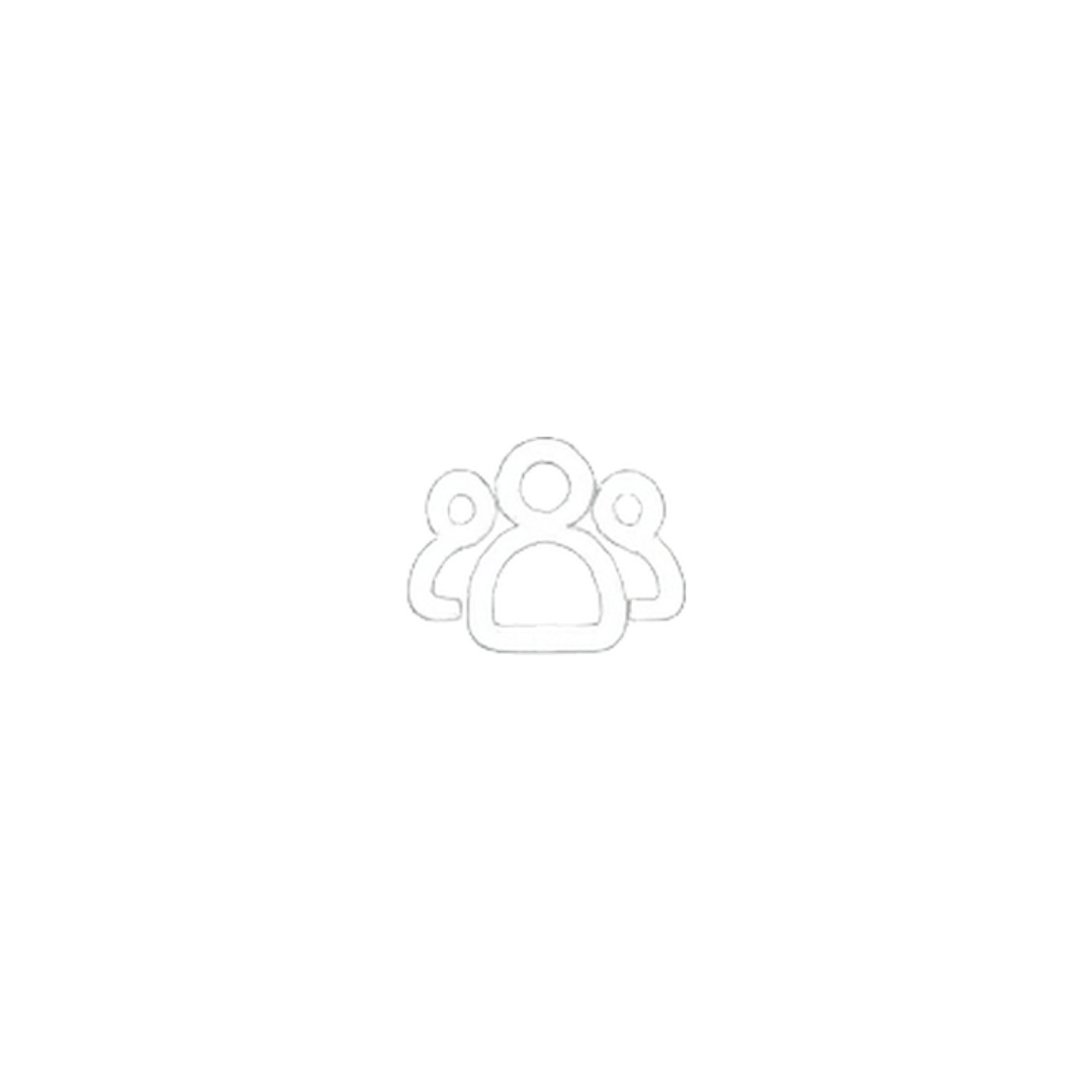 Silhouette of three people icons representing a group or community.
