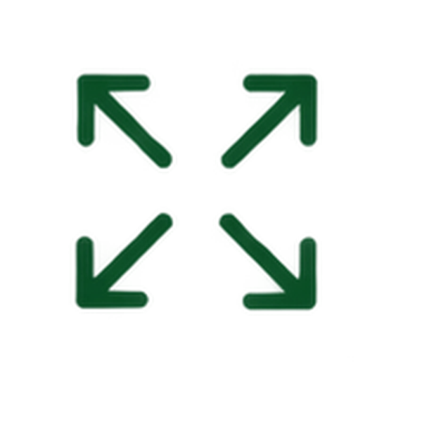 Four green arrows pointing inward from the top, right, bottom, and left towards the center.