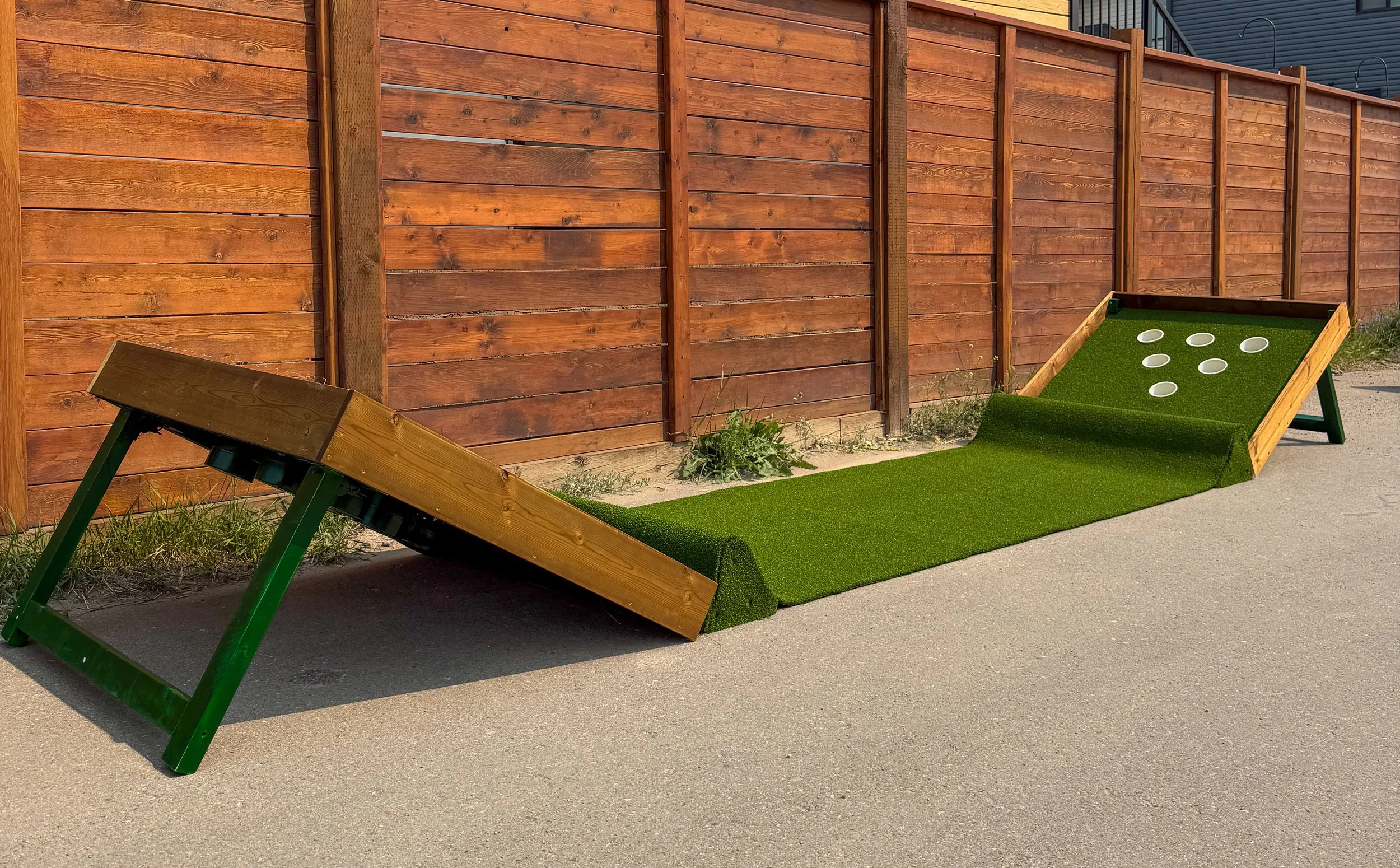 ParTee Box Golf Putter Pong golf game set up for an interactive event in Calgary