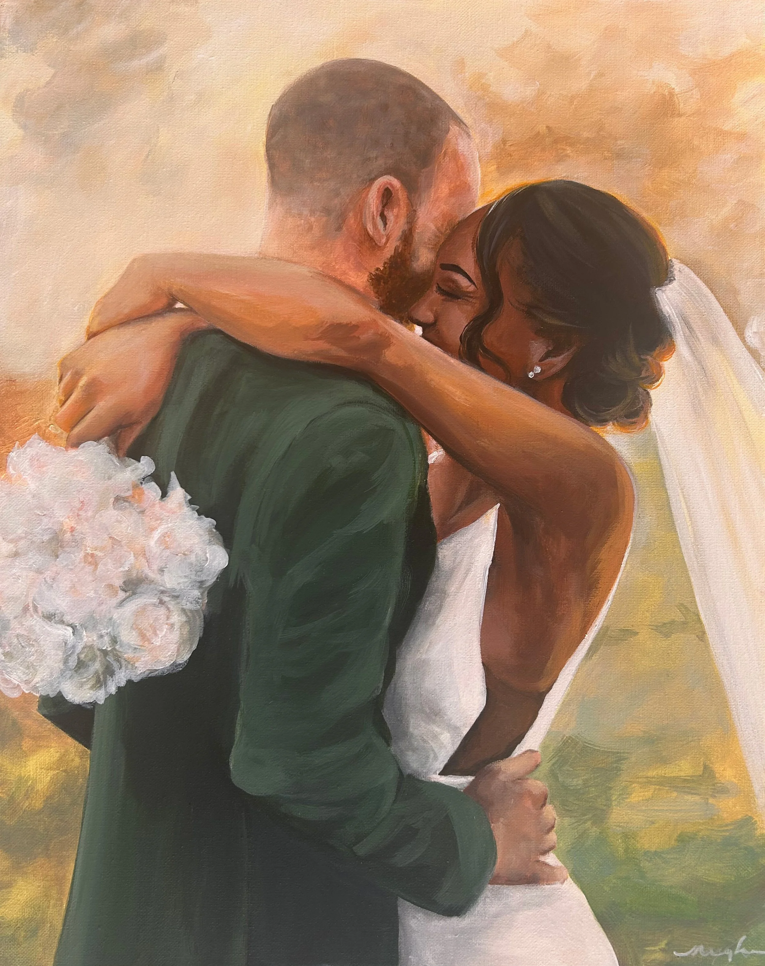 Wedding Portrait - Acrylic on Canvas, 16" x 20"