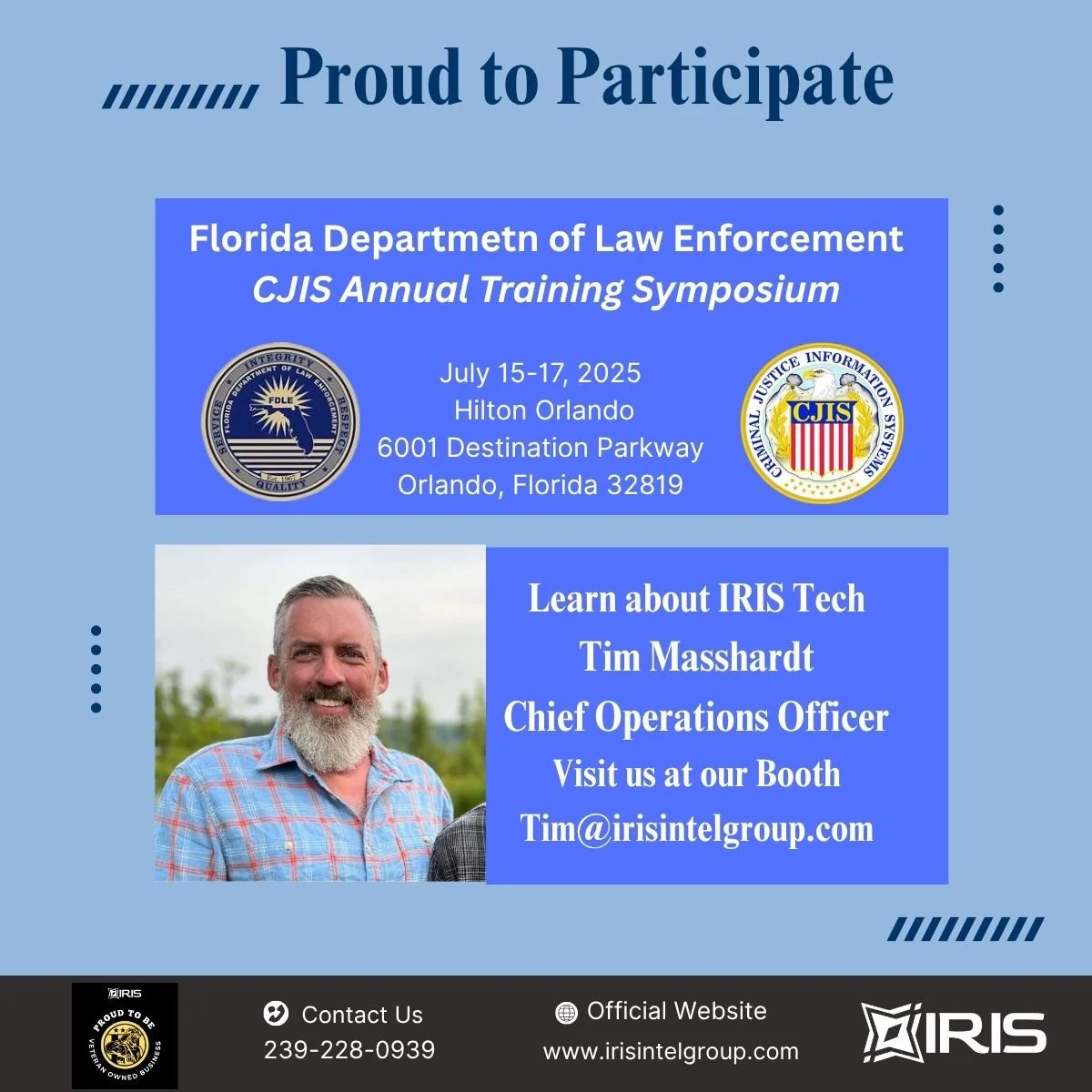 IRIS Tech Inc. to Attend 2025 FDLE CJIS Annual Training Symposium in Orlando