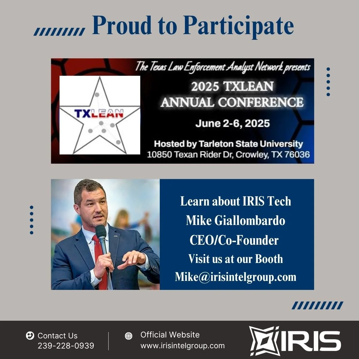IRIS Tech Inc. to Sponsor 2025 TXLEAN Conference at Tarleton State University