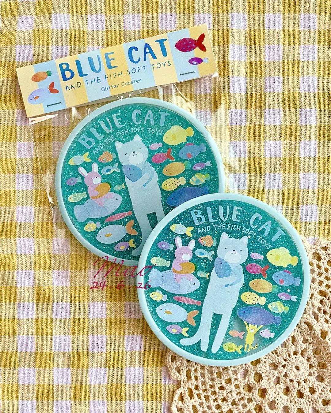 BLUE CAT AND THE FISH SOFT TOYS Glitter Coaster 2 (sign).jpg