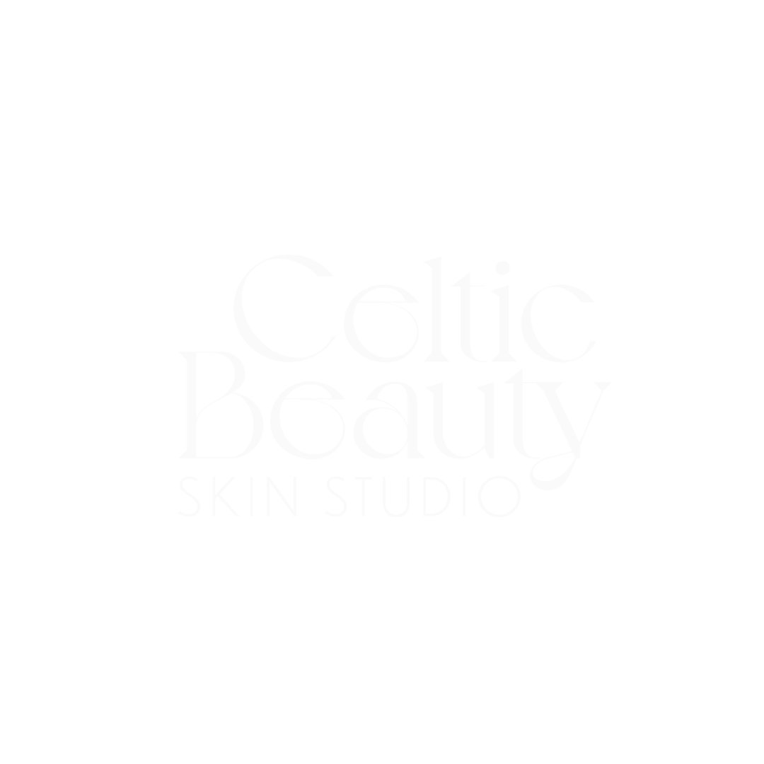Logo for Celtic Beauty Skin Studio with white text on black background.