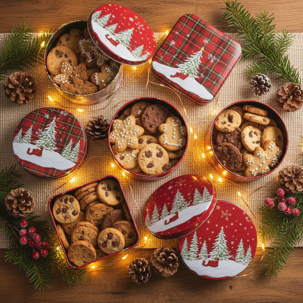 holiday cookies tin