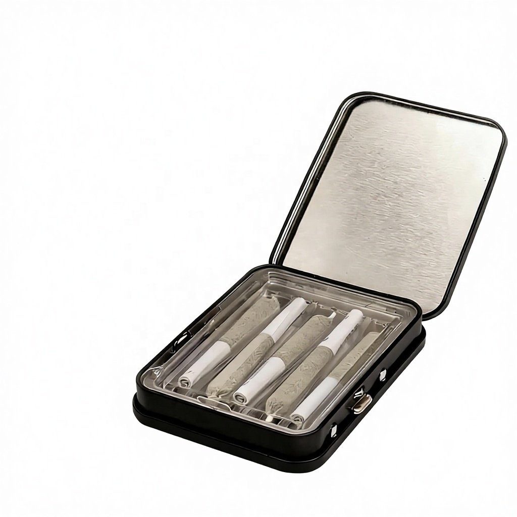 High lock hinged child-resistant tin