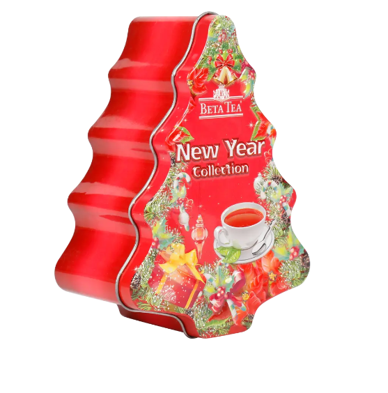 Christmas tree-shaped tin