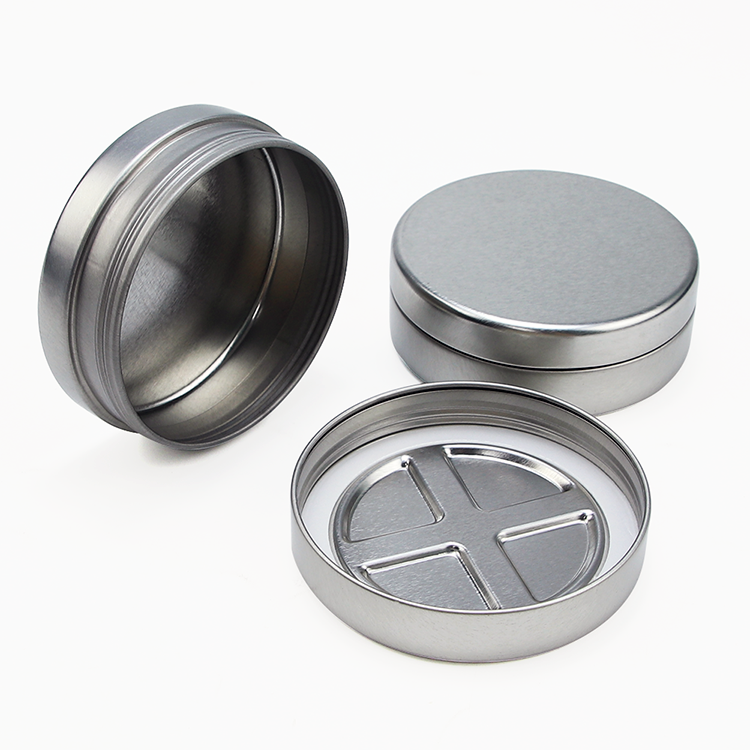 Air lock round child-resistant tin container