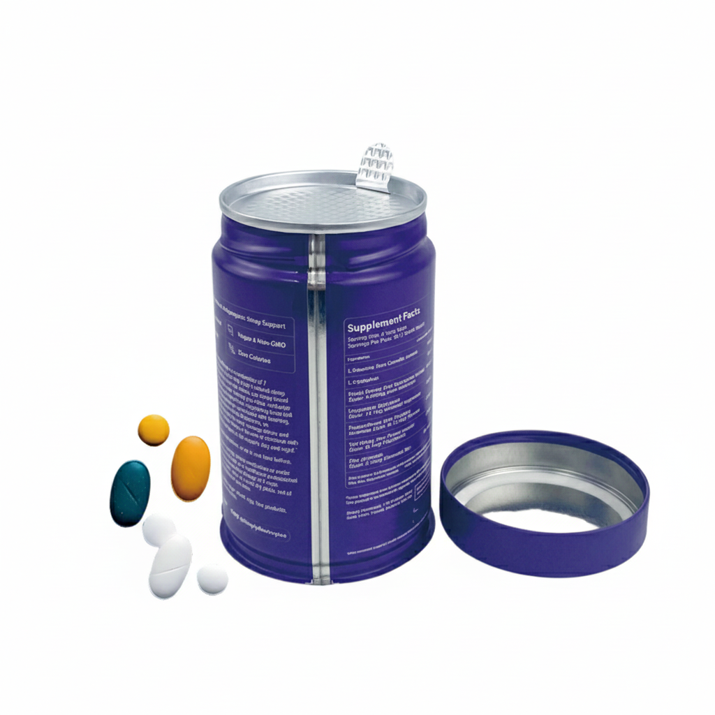 powder supplement tins
