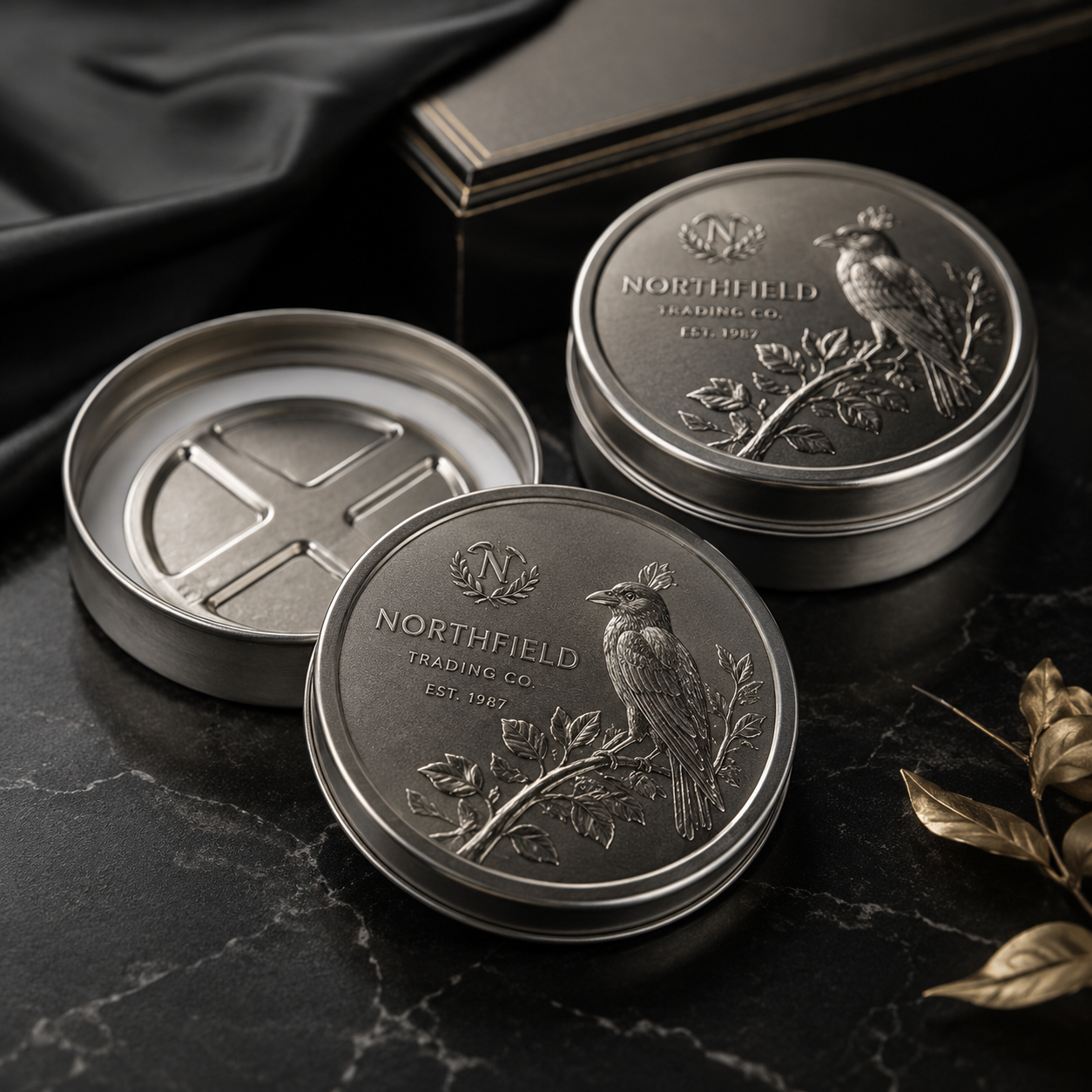 embossed tins