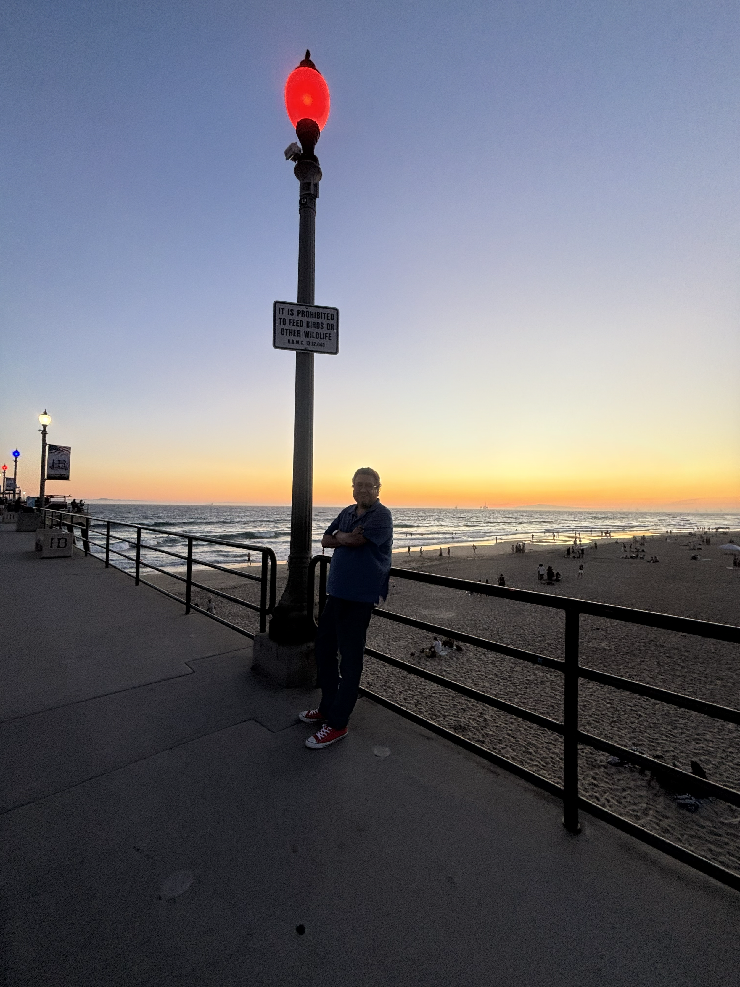 Gustavo enjoying the cool breeze and sunset in California