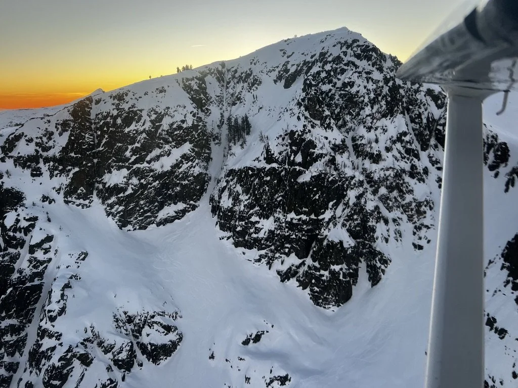 Mt. Tallac, Lake Tahoe, California seen from North Tahoe Aviation air tour, sight seeing tour. Helicopter sightseeing tour. 