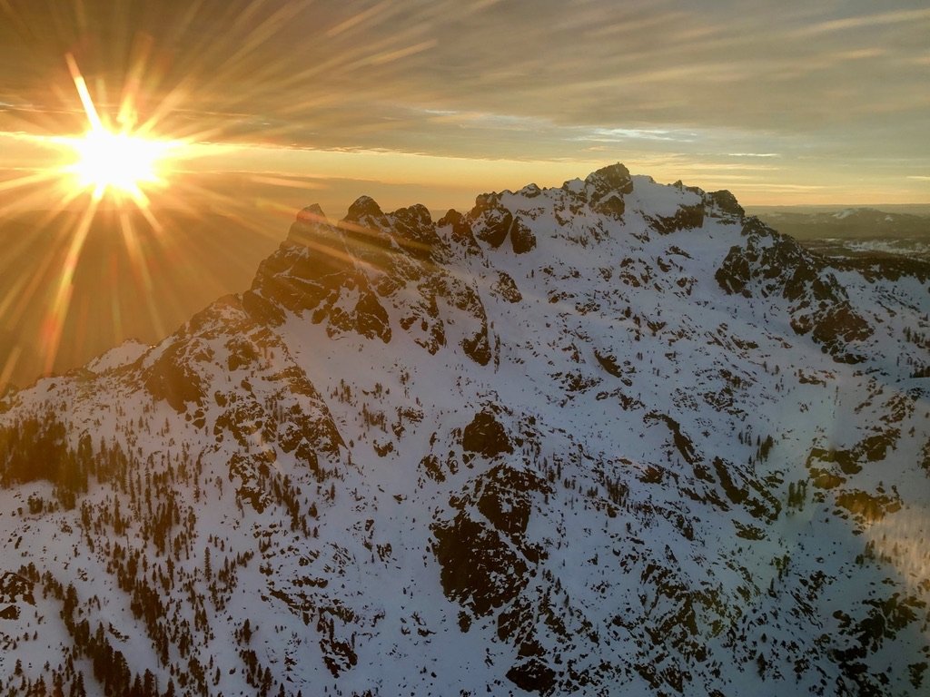 Sierra Buttes as seen from North Tahoe Aviations Airplane tour.