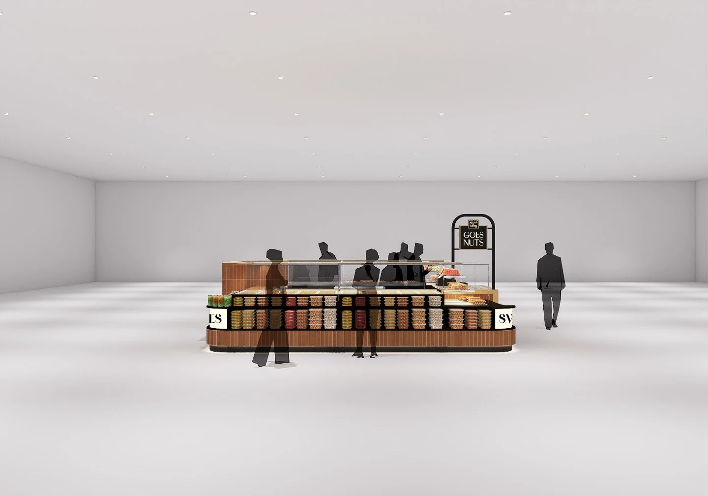 Joinery elevation detailing custom display shelving and retail cabinetry.