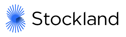 Stockland logo with a blue starburst symbol and black text