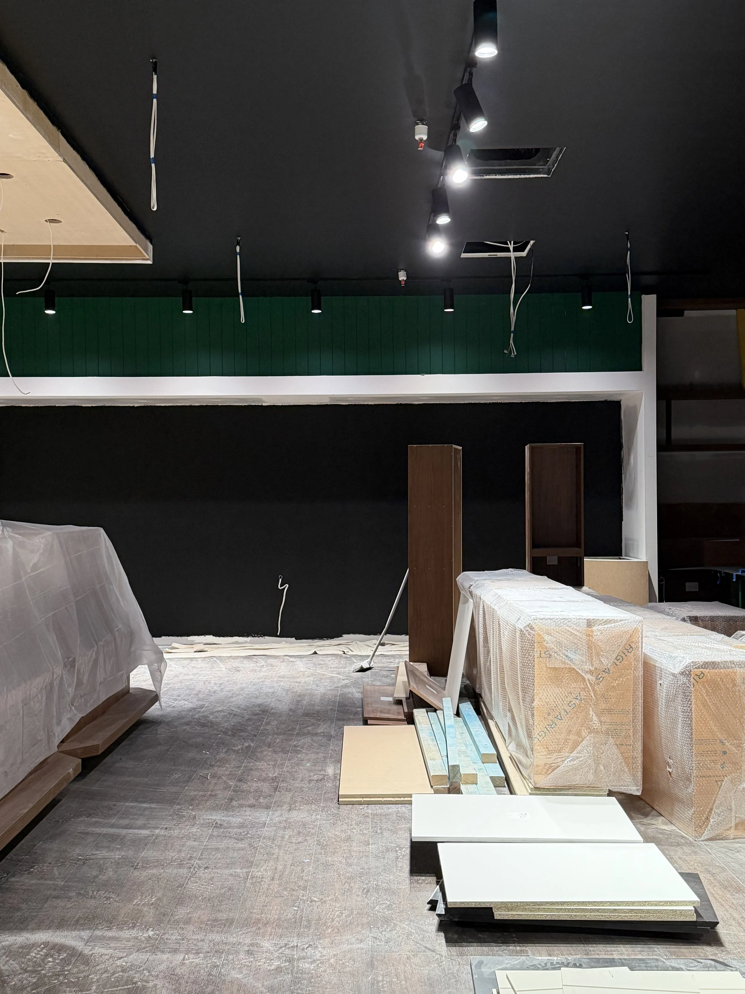 Construction progress showcasing the transformation of the retail tenancy.