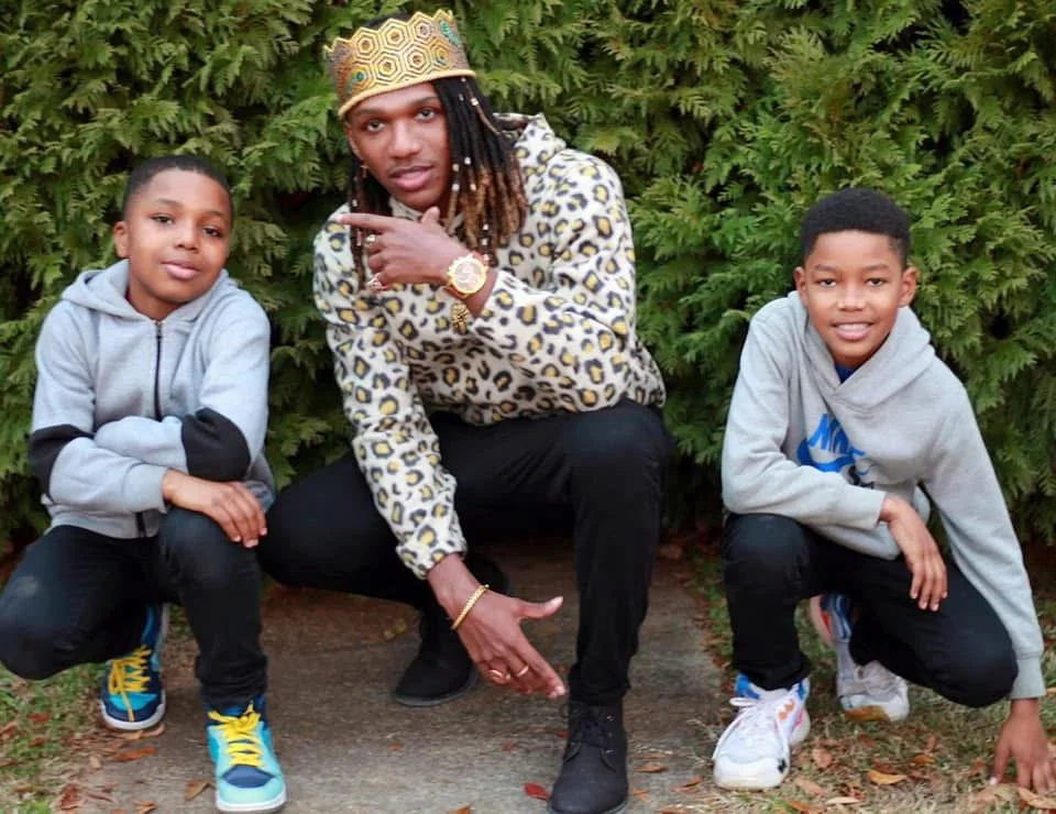 Deundray with his nephews