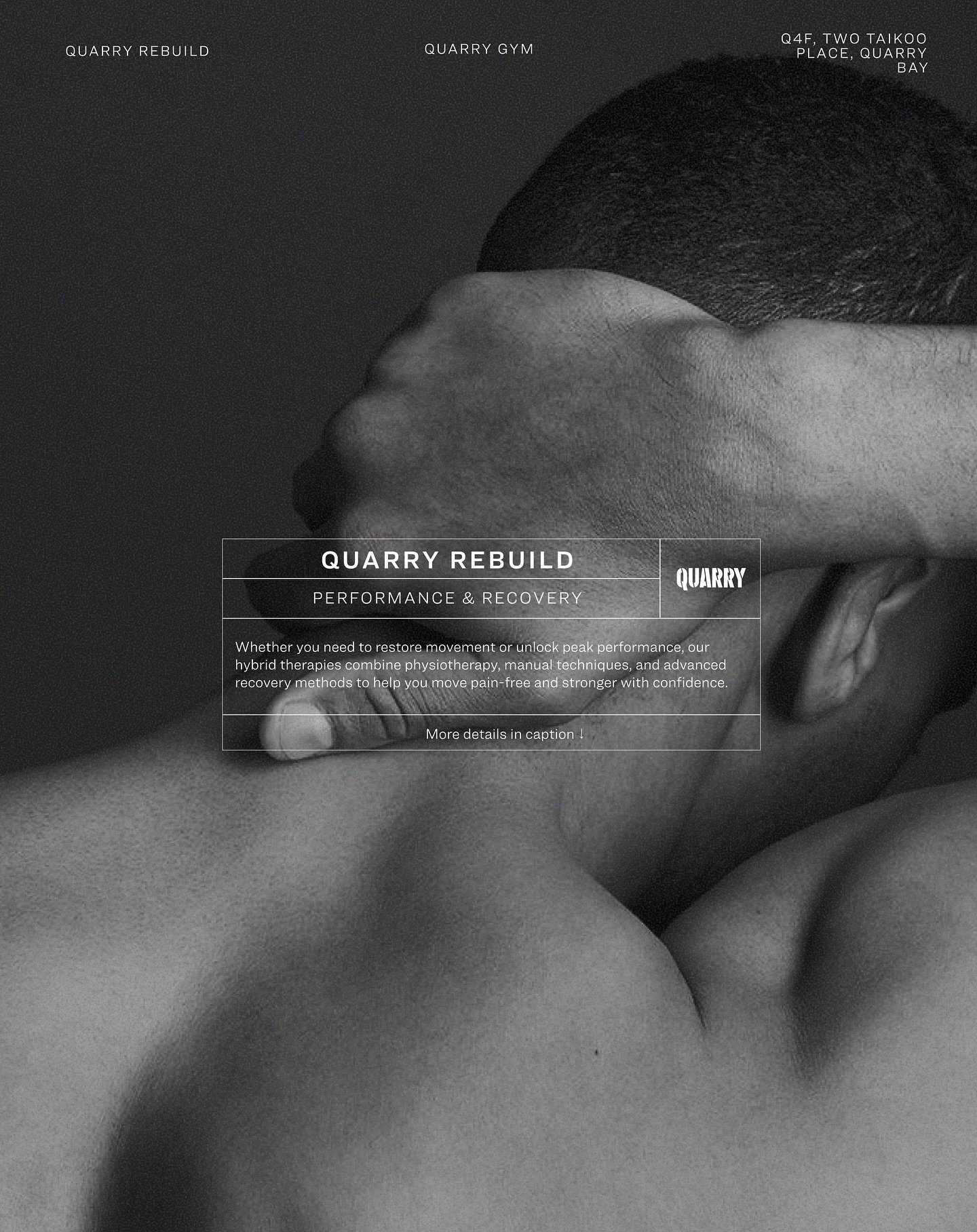 Restore movement, eliminate pain, and elevate performance through a hybrid approach that combines physiotherapy, corrective training, and hands-on techniques.

Performance Therapy💪
Designed to assess and correct movement, rebuild strength and stabil