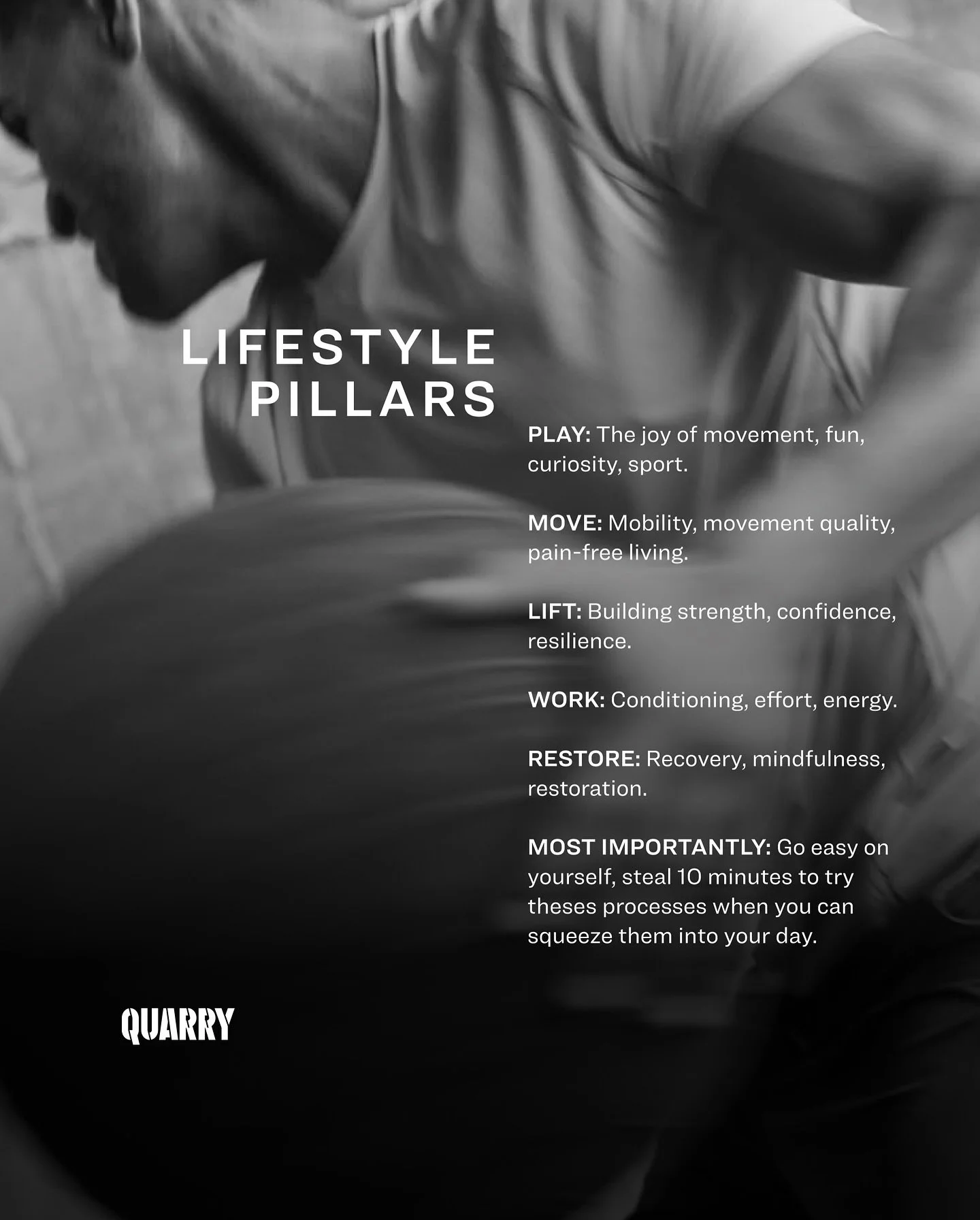 Breathe.
Move.
Rest.
Repeat.
Strength isn&rsquo;t only physical - it&rsquo;s how you handle what life brings.
Control the breath. Control the stress.

#Quarry #BuiltForEveryBody