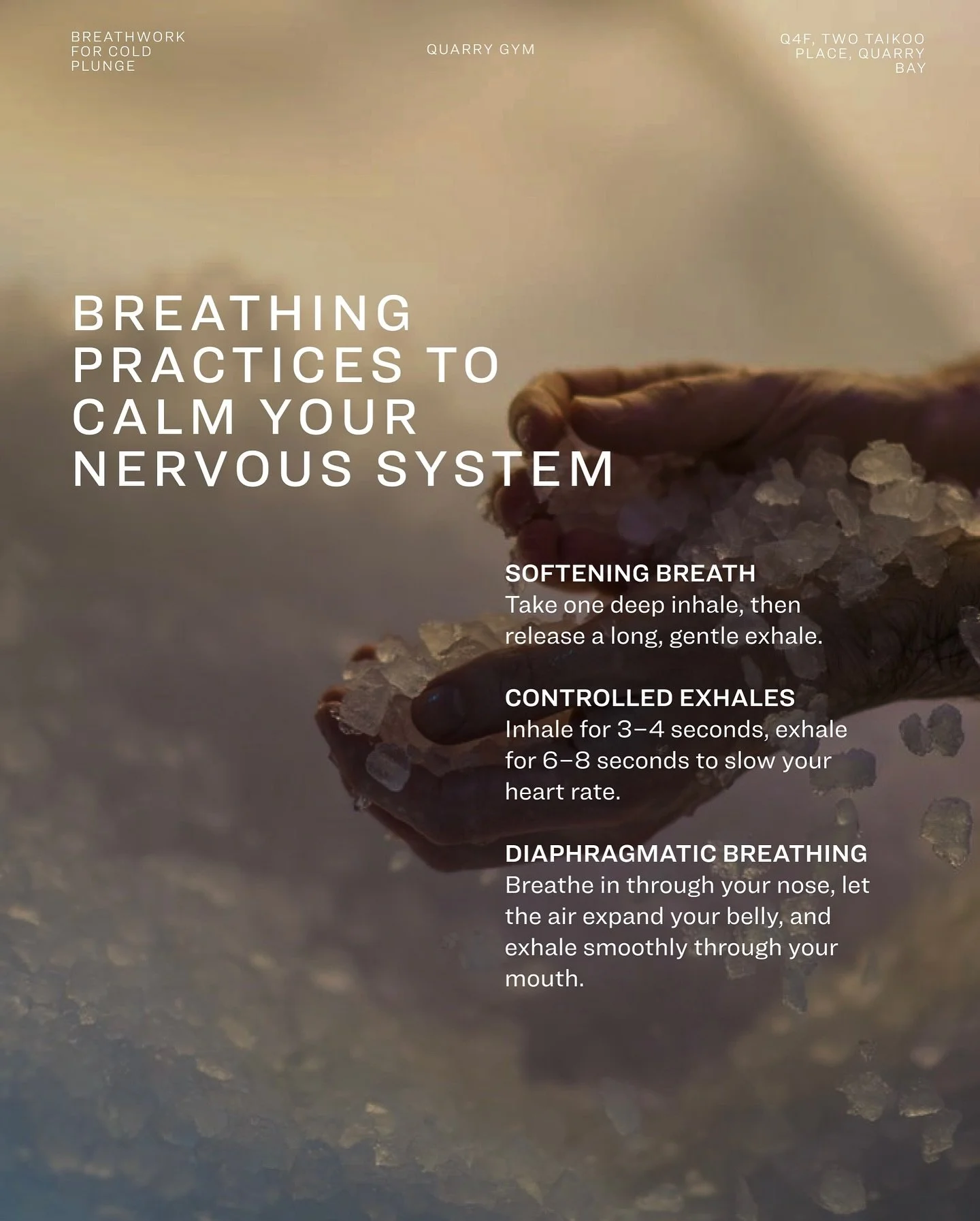 The breath is where control begins. 🌬️ 
Before stepping into the cold, slow everything down &mdash; your breath, your mind, your body.
Breathwork activates the parasympathetic nervous system, helping you stay calm and centered even in moments of int