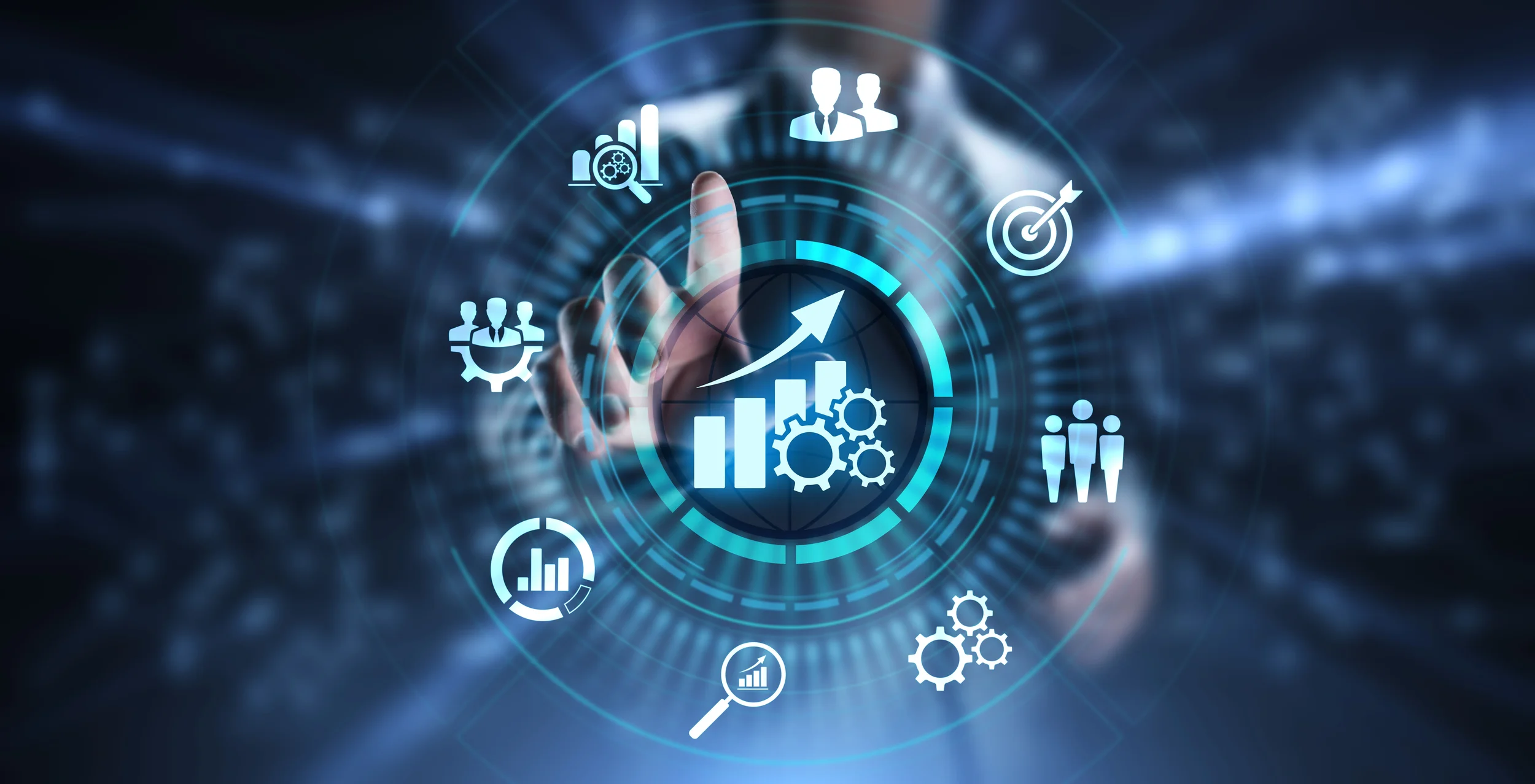 Data analytics and process improvement interface representing operational excellence, procurement performance, and aerospace supply chain strategy consulting.