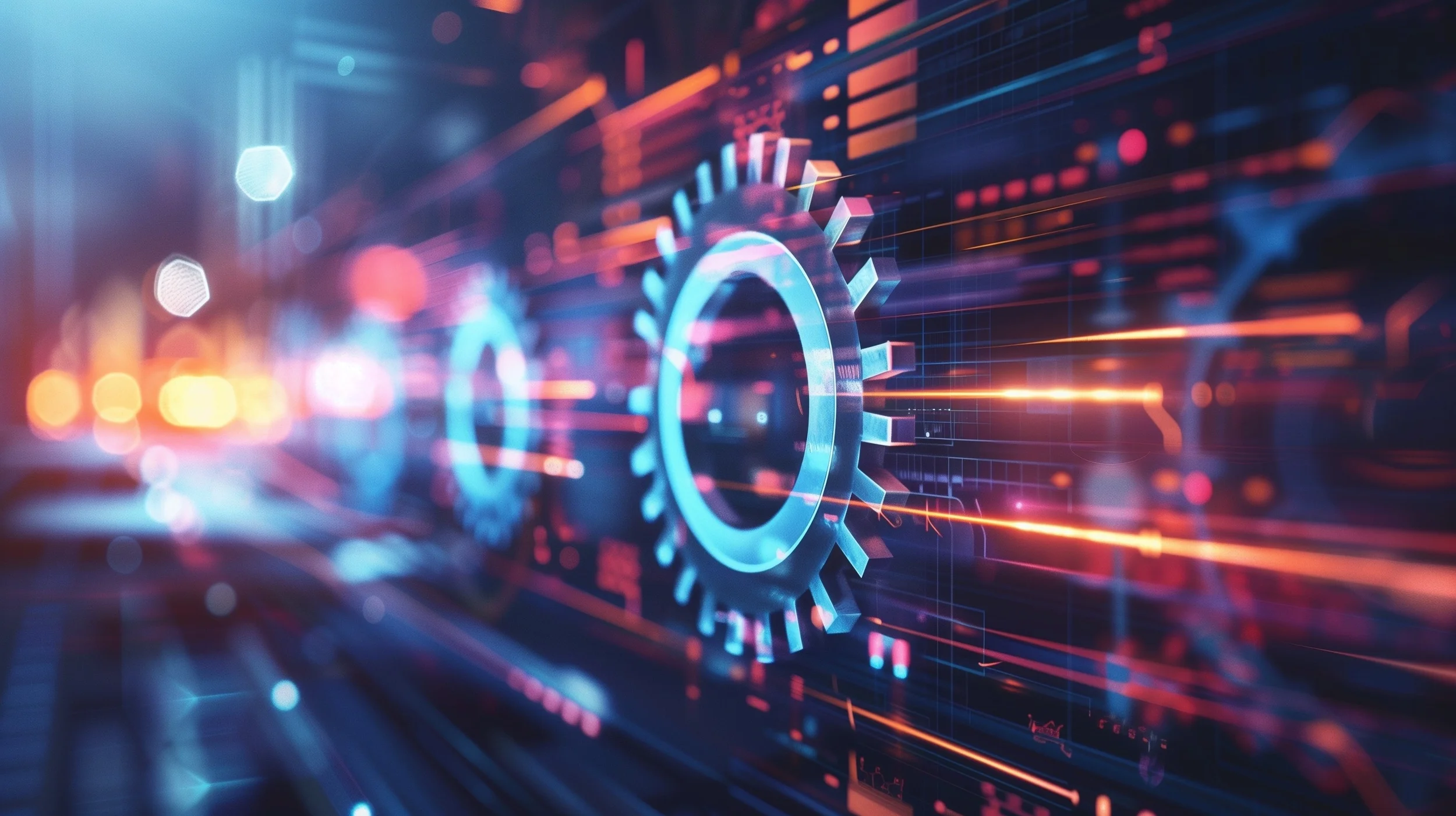 High-tech automation and analytics background representing data-driven operations, procurement strategy, and aerospace supply chain performance improvement.