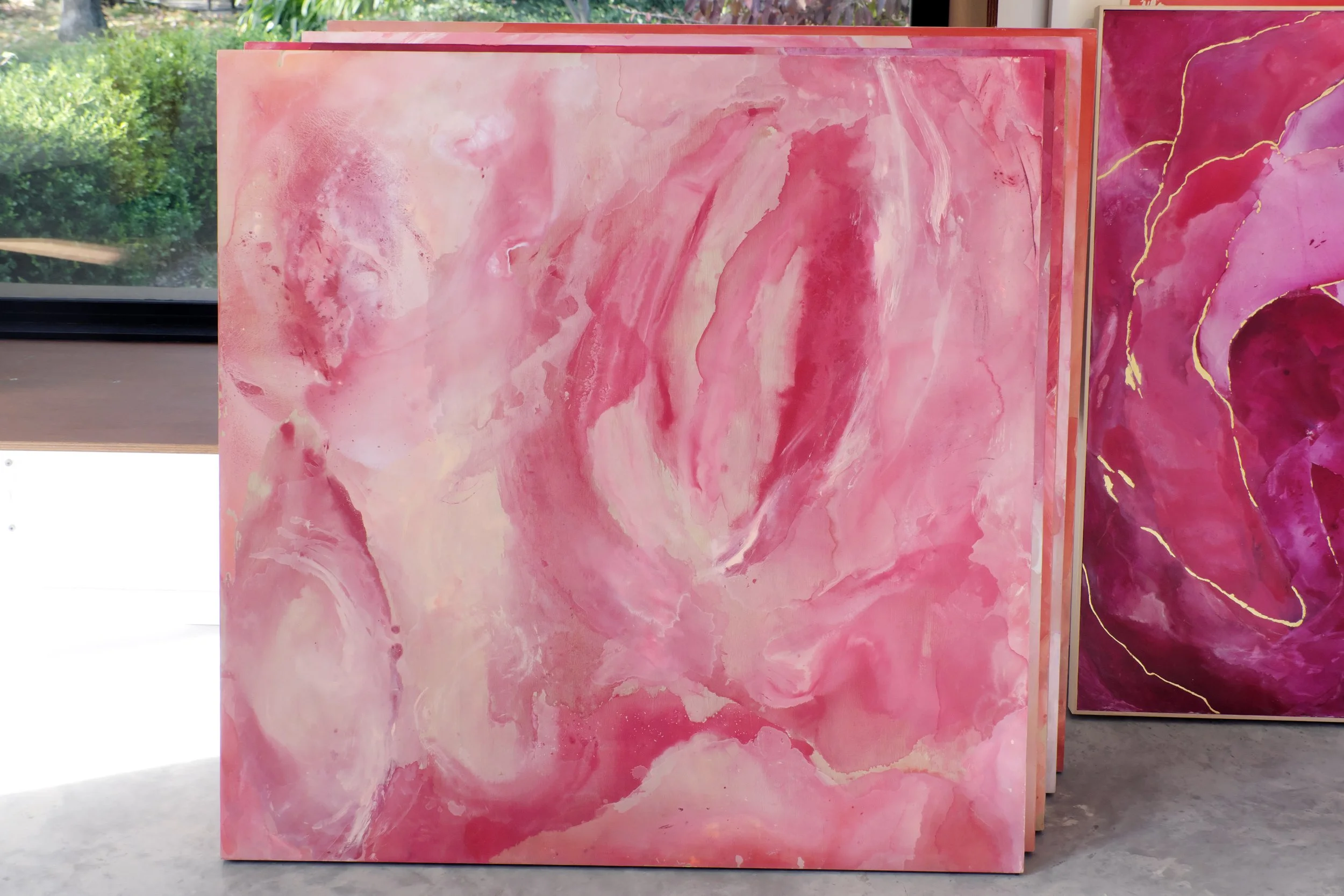  Intimate garden , 2018, acrylic on marine ply, 122x122cm