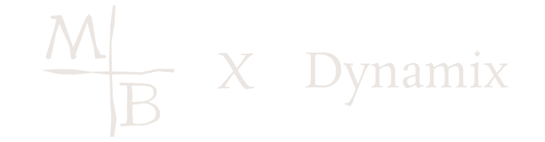 Martin Bourne logomark and Dynamix on a photo by Patricia Heal.