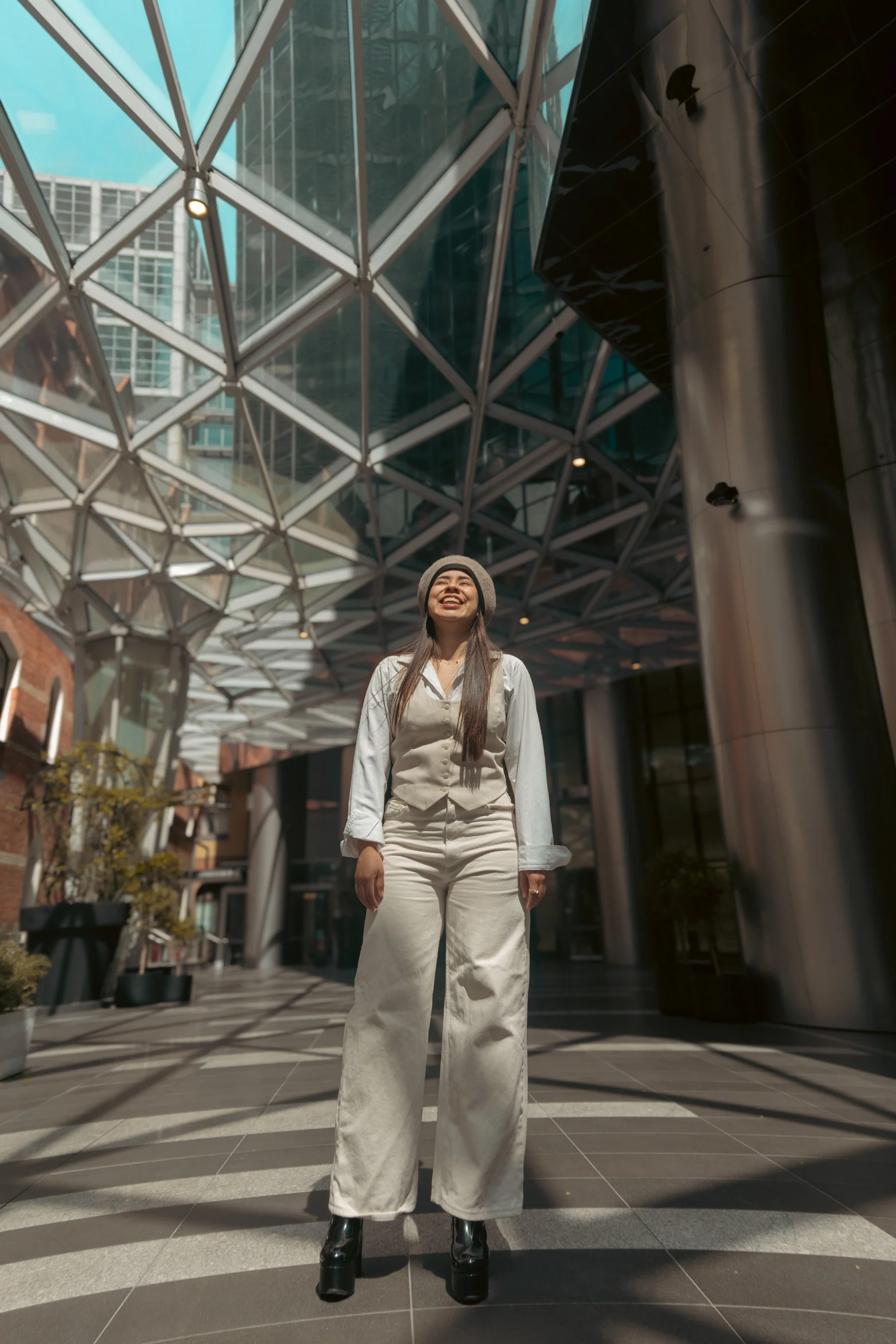street-portrait-woman-laughing-glass-roof-full-body-melbourne.jpg.jpg