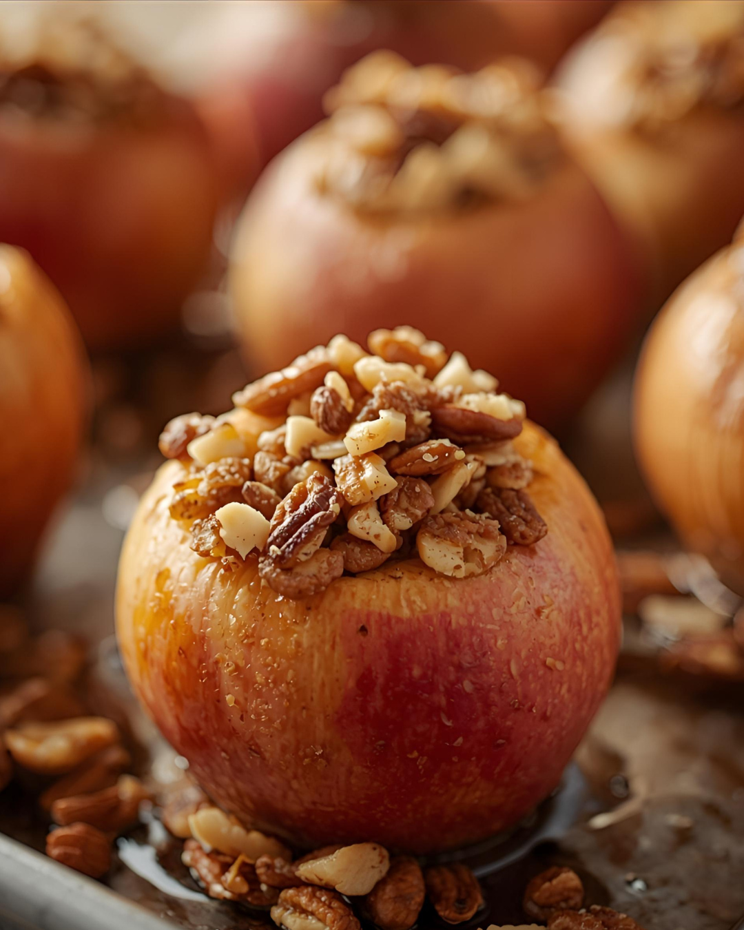 Baked apple with nut filling