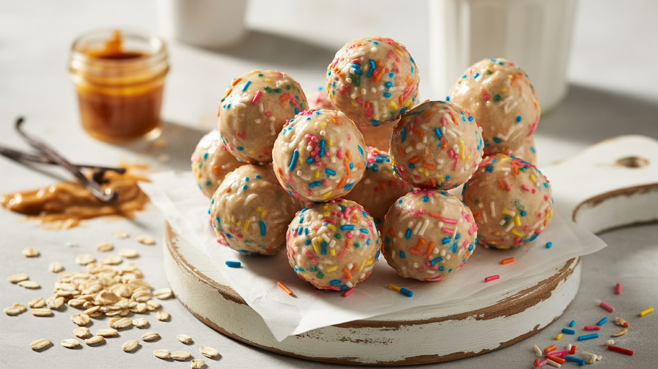 Healthy Vegan Birthday Cake Bliss Balls (No Sugar Added) 🎂✨