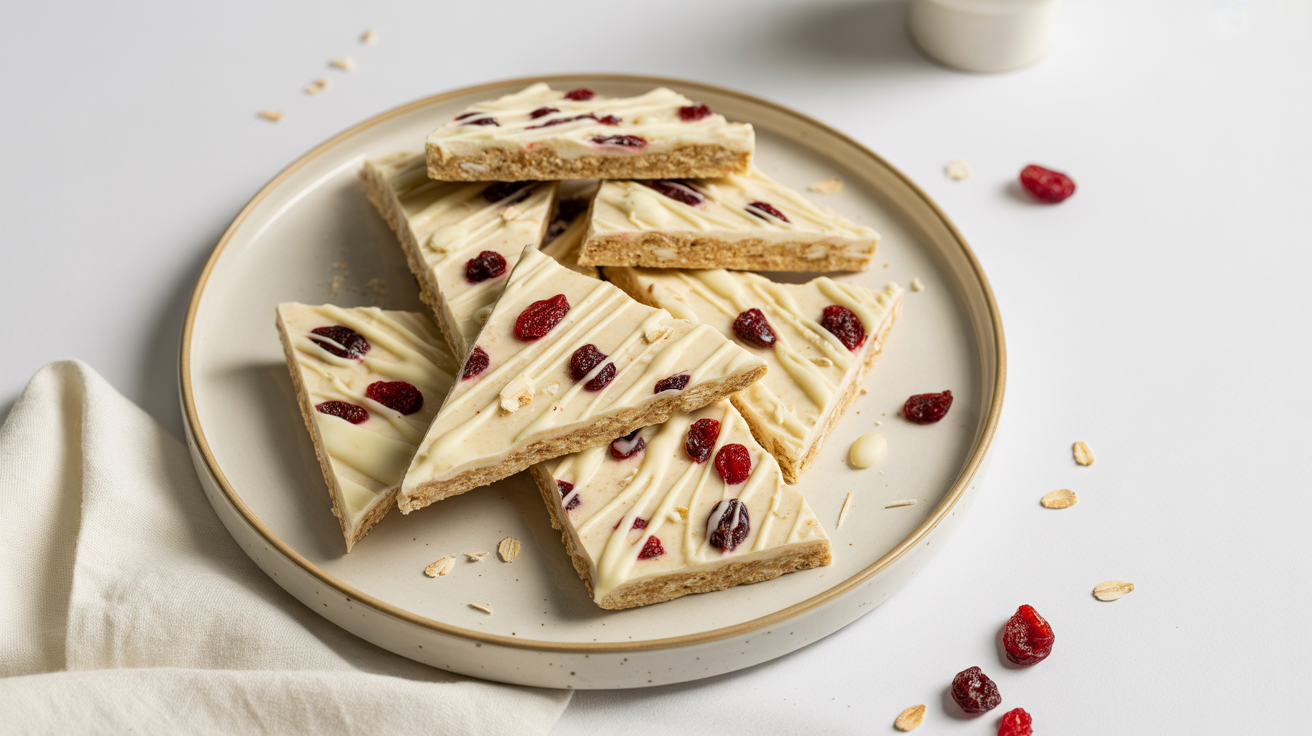 🍫 Cranberry White Chocolate Bliss Bars – sugar-free &amp; vegan