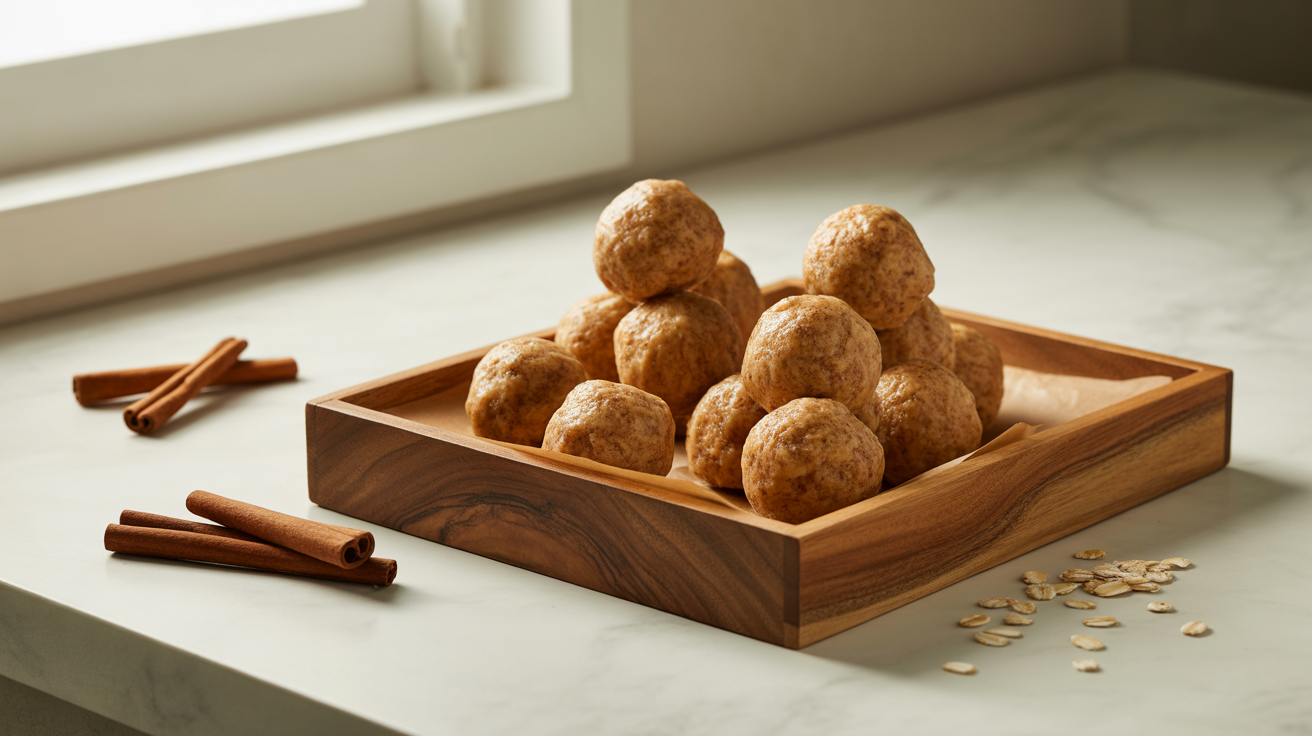 🍥 Cinnamon Roll Energy Balls – sugar-free &amp; vegan