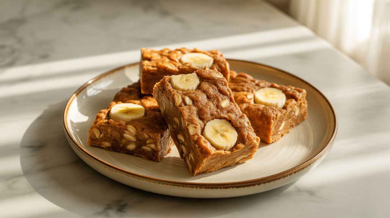 🍌 Peanut Butter Banana Oat Bars – sugar-free &amp; vegan