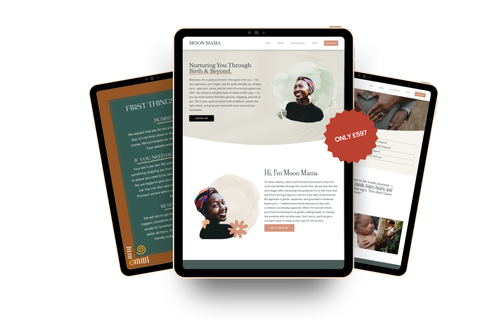 Moon Mama Website Template, Copywriting & 1:1 Support